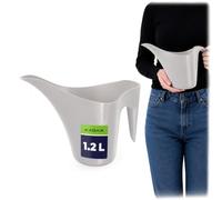 KADAX Regadera de 1,2 L, de plástico, de cuello largo, para plantas de interior, regadera de jardín, caldera de riego de flores (gris)