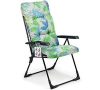 KADAX Sillón de jardín con Respaldo Ajustable, Silla de Relax de Estructura de Acero pulverizado, Silla Plegable con Capacidad de Carga de hasta 110 kg, (S Rectangular, Verde/Azul)