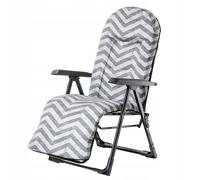 KADAX Sillón de Jardín con Respaldo Ajustable, Silla Relax Gris Zig Zag