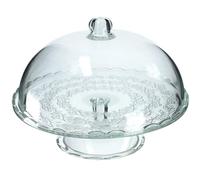 KADAX Soporte para tartas con tapa, plato transparente para tartas con pie, elegante campana de cristal, resistente plato para servir (redondo de 29 cm de diámetro)