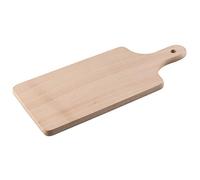 KADAX Tabla de cortar de madera, tabla de desayuno, tabla de cocina para pan, carne, verduras, queso, práctica tabla de cortar con mango ergonómico, marrón, 26 x 16 cm