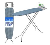 KADAX Tabla de Planchar con Estructura de Acero, Mesa Plegable con Altura Regulable, Soporte para Plancha y Patas Antideslizantes (Azul)
