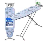 KADAX Tabla de planchar grande 120 x 38 cm - Mesa estable para plancha de vapor, plegable, altura regulable, con rejilla de metal, con bandeja resistente al calor