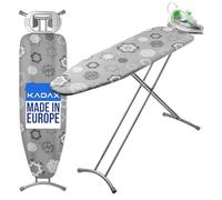 KADAX Tabla de planchar grande 120 x 38 cm - Mesa estable para plancha de vapor, plegable, altura regulable, con rejilla de metal, con bandeja resistente al calor