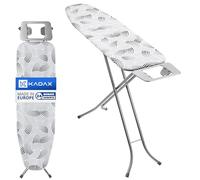 KADAX Tabla de Planchar Plegable, Mesa con Altura Regulable, Soporte para Plancha, Patas Antideslizantes y Funda Removible (114 x 34 cm, Gris Claro)