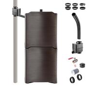 KADAX Tanque de lluvia modular para jardín, barril de lluvia resistente a la intemperie, 126 litros, colector de agua, depósito de lluvia de plástico, barril de agua (2 x moca + juego de colectores A)