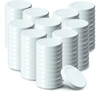 KADAX Tapa de Rosca Fi43 mm, Juego de Tapas de Metal para Tarros de 40 ml, Tapa de Repuesto Con 4 Dientes de Bloqueo, para Botellas (100 Unidades, Color Blanco)