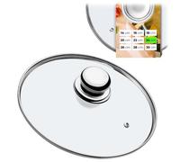 KADAX Tapa de Vidrio Resistente al Calor para Ollas, Sartenes y Cacerolas, Tapa de Cristal con Borde de Acero, Mango Ergonómico y Orificio de Ventilación (24 cm)