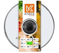 KADAX Tapa de Vidrio Transparente para Ollas, Sartenes y Cacerolas, Tapa de Cristal con Ventilación y Mango Resistente al Calor para Cocina (22 cm)