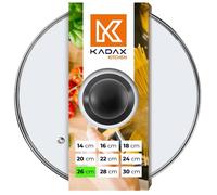 KADAX Tapa de vidrio transparente para ollas, sartenes y cacerolas, tapa de cristal con ventilación y mango resistente al calor para cocina (26 cm)