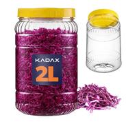 KADAX Tarro con tapa y asa - Contenedor de plástico para alimentos de cocina (Redondo 2L)