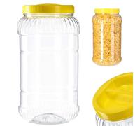 KADAX Tarro de almacenamiento redondo con tapa, recipiente de plástico resistente y a prueba de agua, organizador de cocina (3L)