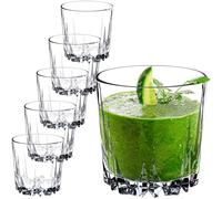 KADAX Vasos Bajos de Vidrio Transparente de 300ml, Set de Cristalería de Diseño Elegante para Whisky y Agua, Aptos para Lavavajillas (Juego de 6)
