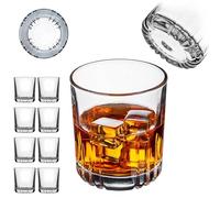 KADAX Vasos de whisky de 280 ml, juego de 8 vasos para whisky, bourbon, whisky escocés y cócteles, elegantes vasos con fondo pesado, vasos de agua de cristal, vasos de zumo
