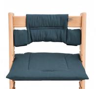 Kadem® Cojín de asiento 100% algodón orgánico, cojín clásico, 2 piezas, apto para trona Stokke Tripp Trapp, lavable a máquina, fácil fijación rápida, color azul