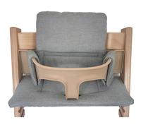 Kadem® Cojín de asiento 100% Algodón Orgánico | Cojín Clásico Funda para Asiento de Trona | 2 piezas compatibles con Trona Stokke Tripp Trapp | Fijación rápida y fácil, lavable a máquina | gris umbra