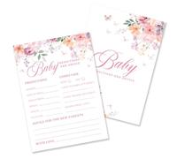 Kaderas Tarjetas de juego para baby shower para 25 invitados, diseño floral salvaje de Baby in Bloom