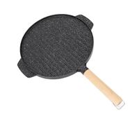 Kadimendium Sartén Redonda para Parrilla de Barbacoa, Placa Antiadherente de Doble Cara para Desayuno de Verduras, Fácil Limpieza, Plancha Portátil para Exteriores (Tamaño pequeño)