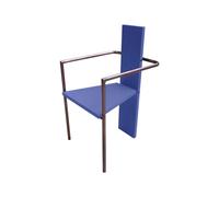 Källemo Silla con reposabrazos Concrete Base azul con acabado cobrizo