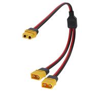Kaeltsyn Cable adaptador divisor XT60F a XT60M, cable paralelo hembra a 2 machos, conector de cobre estañado de 20 cm, 14 AWG, para alimentación solar y configuración de batería