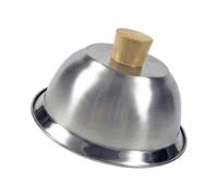 Kaeltsyn Cúpula de fusión de Queso con Cubierta de Acero Inoxidable de Grado Profesional, con de Madera ergonómico, Fabricante de Hamburguesas Antiadherente
