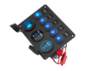 Kaeltsyn Panel de Control Resistente Agua Que Incluye alimentación rápida de 3 Puertos y Salida Moonglows Encendedor a Tope retroiluminado