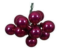 Kaemingk Bolas de Navidad con alambre de cristal, 2 cm x 12 unidades de bayas espejadas brillantes - pequeñas bolas decorativas - Adornos para árbol de Navidad y decoración navideña - bayas - granada