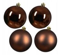 Kaemingk Bolas de Navidad de plástico, 10 cm, 4 unidades, irrompibles, color marrón