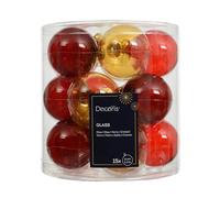 Kaemingk - Bolas de Navidad de vidrio de 6 cm, 15 unidades - brillantes y transparentes - Bolas para árbol de Navidad para Navidad - Adornos para árbol de Navidad y decoración para árbol de Navidad