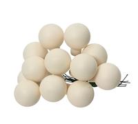 Kaemingk Bolas de Navidad en alambre de vidrio 2,5 cm x 12 piezas Bayas de espejo mate - pequeñas bolas decorativas - Adornos para árbol de Navidad y decoración navideña - Blanco como la lana