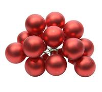 Kaemingk Bolas de Navidad en cristal de alambre, 2 cm x 12 unidades, color rojo mate