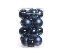 Kaemingk Decoris Navidad Mini Juego de 16 Bolas de Navidad de Cristal - Azul Noche