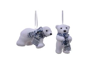 Kaemingk ornamento para colgar oso polar blanco con bufanda 1 pieza