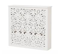 KAFHGEIN Cubre Radiadores de Madera Modernos, Cubreradiador Blanco con Estante Radiador Flotante, Mueble Radiador Decorativo(60x70x15cm)