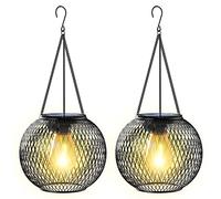 KagoLing Farolillos Solares Exterior, 2 Piezas Metal Luces Solares Exterior