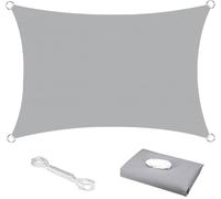 KAHEIGN 2,5m x 3m Vela de Sombra, Impermeable Toldo Vela de Sombra 98% Protección UV Lona de Sombra 120gsm Toldo de Protección Solar para Exteriores Jardín Patio Yard Fiesta (Gris)