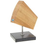 KAI Bloque de cuchillos giratorio 360° de roble con base de granito - Madera premium - Espacio para 6-8 cuchillos, magnético en ambos lados - Dimensiones 31 x 18 x 34 cm