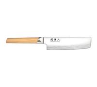 KAI Seki Magoroku Composite Nakiri-Cuchillo 16,5 cm longitud de la hoja - Acero inoxidable SUS420J2 56 HRC / Acero VG 10 61 HRC - Mango de madera de Pakka con vetas claras - Hecho a mano en Japón