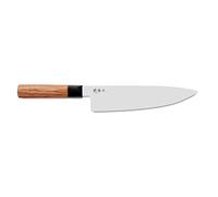 KAI Seki Magoroku Redwood Cuchillo de chef con hoja de 20,0 cm - Acero inoxidable 1K6 con 57 (±1) HRC - Hoja pulida de alto brillo - Mango de madera de Pakka Red Wood - Hecho a mano en Japón