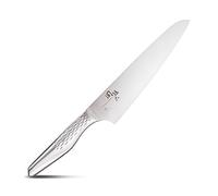 KAI Seki Magoroku Shoso Cuchillo de chef con hoja de 21,0 cm - Acero inoxidable 5CR15MoV 56 (±1) HRC - Afilado convexo - Mango de acero inoxidable 18-8 con patrón de rombos - Cuchillo de cocina