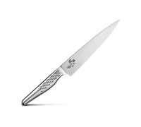 KAI Seki Magoroku Shoso Cuchillo multiusos con hoja de 15,0 cm - Acero inoxidable 5CR15MoV 56 (±1) HRC - Afilado convexo - Mango de acero inoxidable 18-8 con patrón de rombos - Cuchillo universal