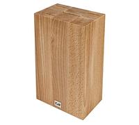 KAI Shun Bloque de cuchillos tradicional Cube de madera - Calidad premium de haya - Espacio para 5 cuchillos - 15,5 x 10 x 25 cm - 3,0 cm x 0,5 cm (3x), 5,5 cm x 0,5 cm (1x), 4,8 cm x 0,5 cm (1x)