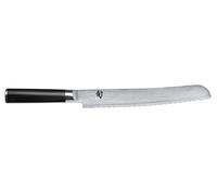 KAI Shun Classic Cuchillo japonés para pan con hoja de 23 cm - Cuchillo de Damasco de 32 capas con núcleo VG MAX - 61 (±1) HRC - Mango de madera de Pakka - Cuchillo de pan con filo ondulado forjado