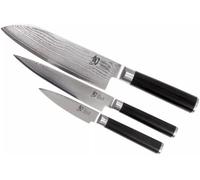 KAI Set de cuchillos Shun Santoku 3 piezas - negro