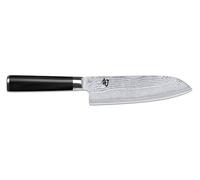 KAI Shun Classic Santoku 18 cm longitud de hoja - Cuchillo de Damasco 32 capas núcleo VG MAX - 61 (±1) HRC - Mango de madera Pakka - Hecho en Japón - cuchillo de cocina japonés forjado