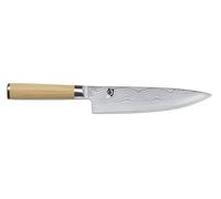 KAI Shun Classic White cuchillo de cocina japonés 20 cm de longitud de hoja - Cuchillo de Damasco 32 capas núcleo VG MAX - 61 (±1) HRC - Mango de madera Pakka - Hecho en Japón - Cuchillo de cocina