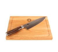 KAI Shun - Cuchillo de chef Tim Mälzer Premier TDM 1706 - Cuchillo japonés ultraafilado + tabla de cortar 100% hecha a mano única, 30 x 22 cm