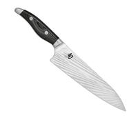 KAI Shun Nagare Cuchillo de chef con hoja de 20 cm - 72 capas de acero de Damasco VG 2 y VG 10 con núcleo dual - Mango de madera de Pakka gris-negro - Hecho a mano en Japón Cuchillo de cocina forjado