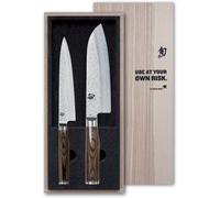 KAI Shun Premier Tim Mälzer – Juego 2 pzas: Santoku 18 cm, Multiusos 16,5 cm, Damasco VG-MAX 61 HRC