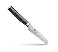 KAI Shun Premier Tim Mälzer Minamo cuchillo de oficina japonés 9,0 cm de longitud de hoja - acero central VG-MAX con 32 capas de acero damasco, 61 (±1) HRC - madera de pakka - hecho a mano